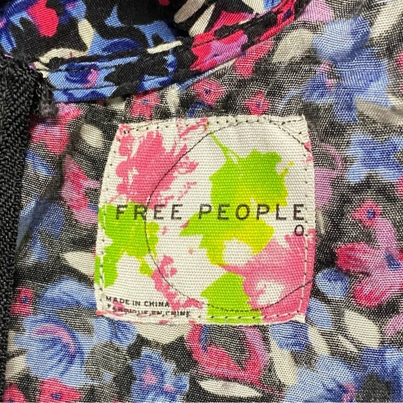 Free People Everyone We Know Sleeveless Tiered Skirt Mini Dress in Indigo Combo - Picture 5 of 5